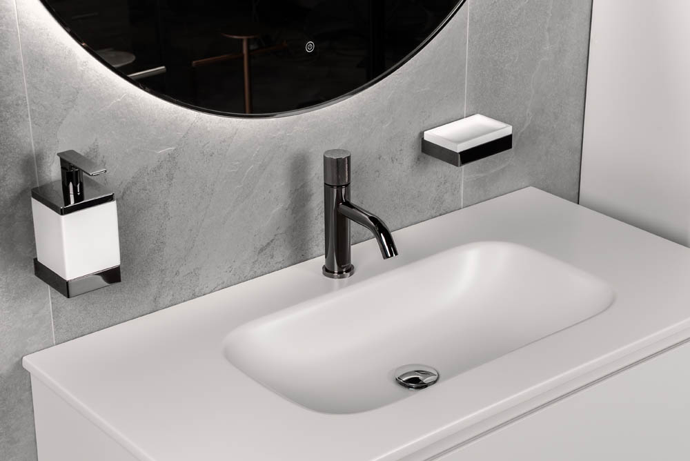 Диспенсер настенный Qubic Shine Gun Metal 10727-SGM