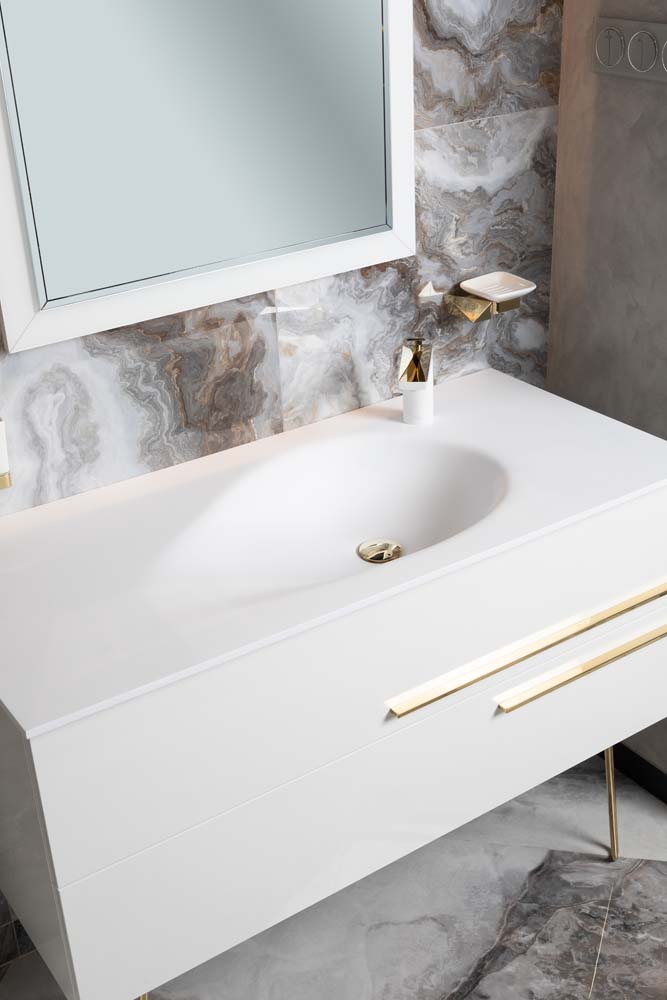 Раковина 100 см ArmadiArt Corian Drop 858-100