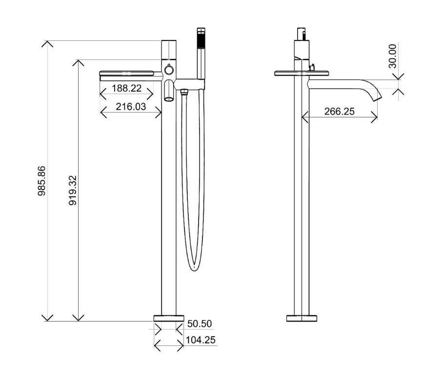 Смеситель для ванны Boheme Stick 129-SGM.4