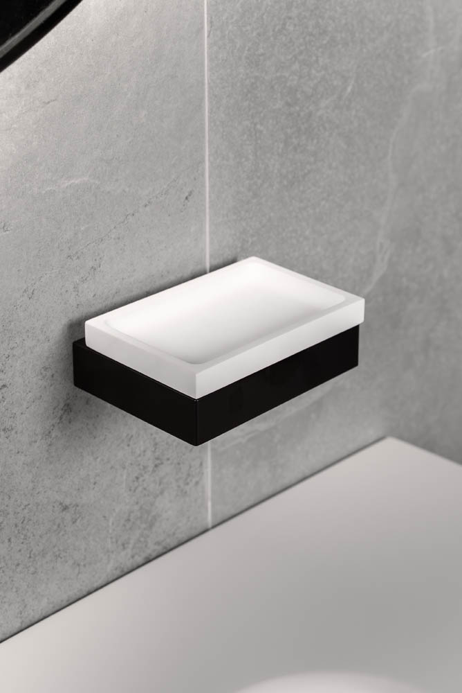 Мыльница настенная Qubic Matt Black 10723-B