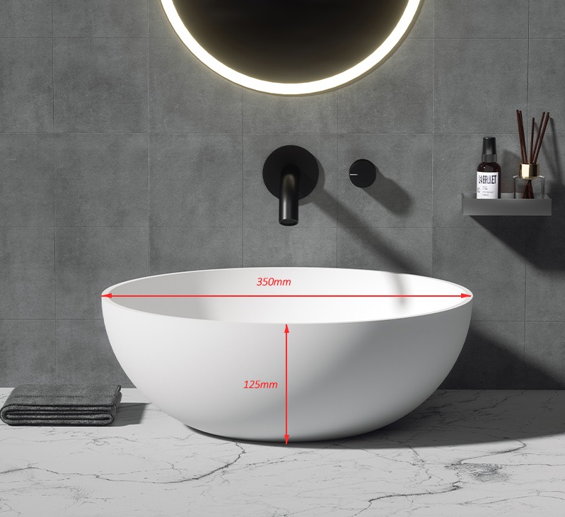 Раковина накладная Ø35 см ArmadiArt Corian Slim 879-35