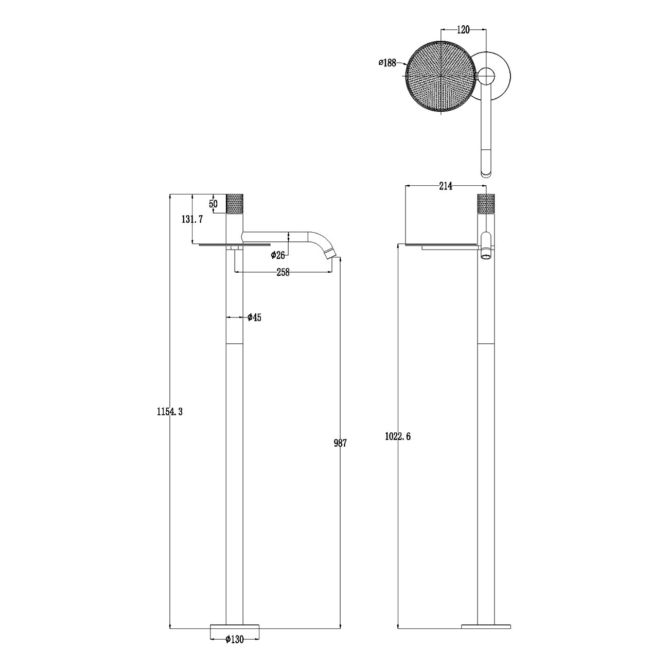 Смеситель для раковины Boheme Stick 120-GG
