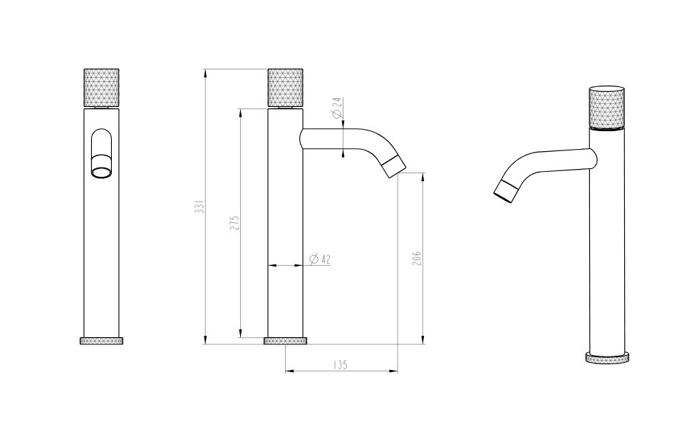 Смеситель для раковины Boheme Stick 122-SGM-MR-W
