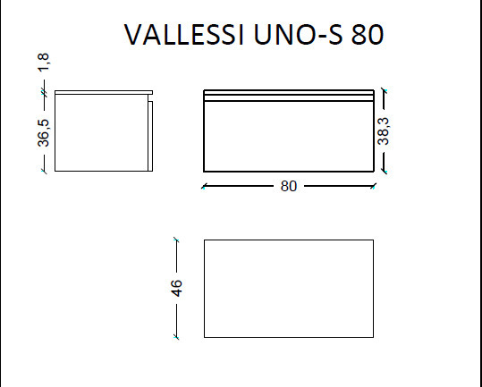 Тумба под столешницу 80 см ArmadiArt Vallessi Uno-S 897-080-L