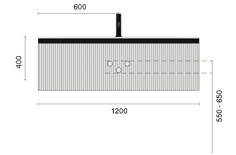 QUATRO 1 120CM тумба рифл LUNA профиль ANTHRACITE + внутр. подсв. 790-M1-120-RIB-L-A-LED