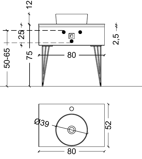 Консоль 80 см ArmadiArt Lucido 770-080-D