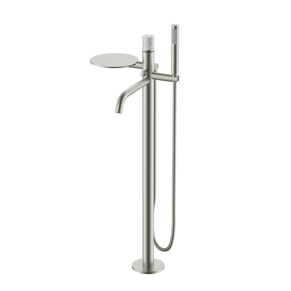 Смеситель напольный STICK DIMOND NICKEL BRUSH MARBLE GREY 129-NB-MR-GR
