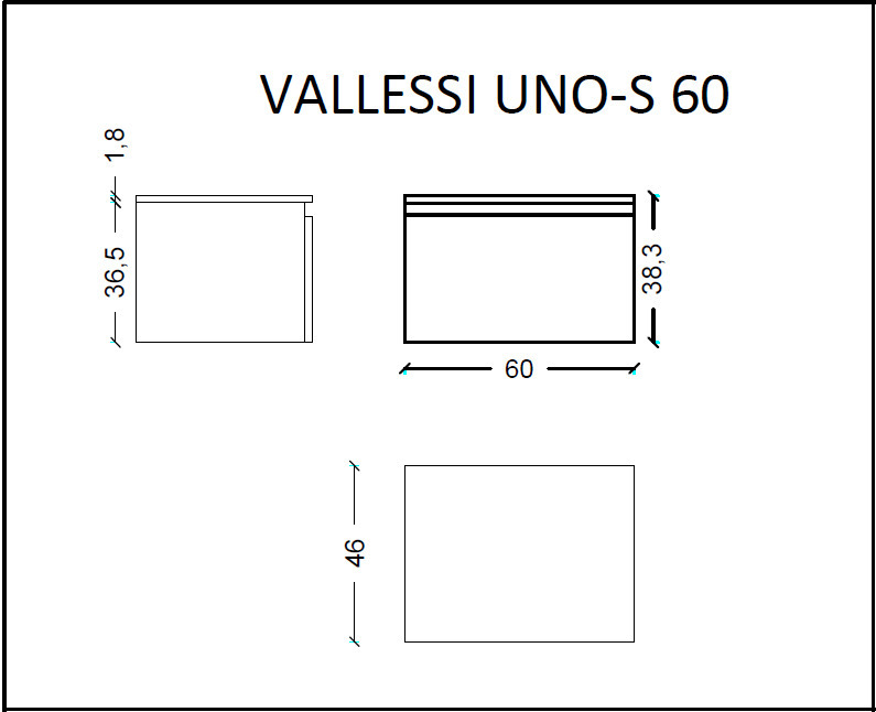 Тумба под столешницу 60 см ArmadiArt Vallessi Uno-S 897-060-A mat