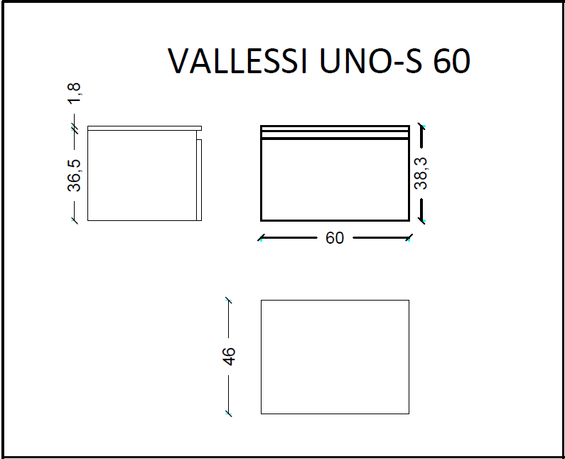 Тумба под столешницу 60 см ArmadiArt Vallessi Uno-S 897-060-A glossy