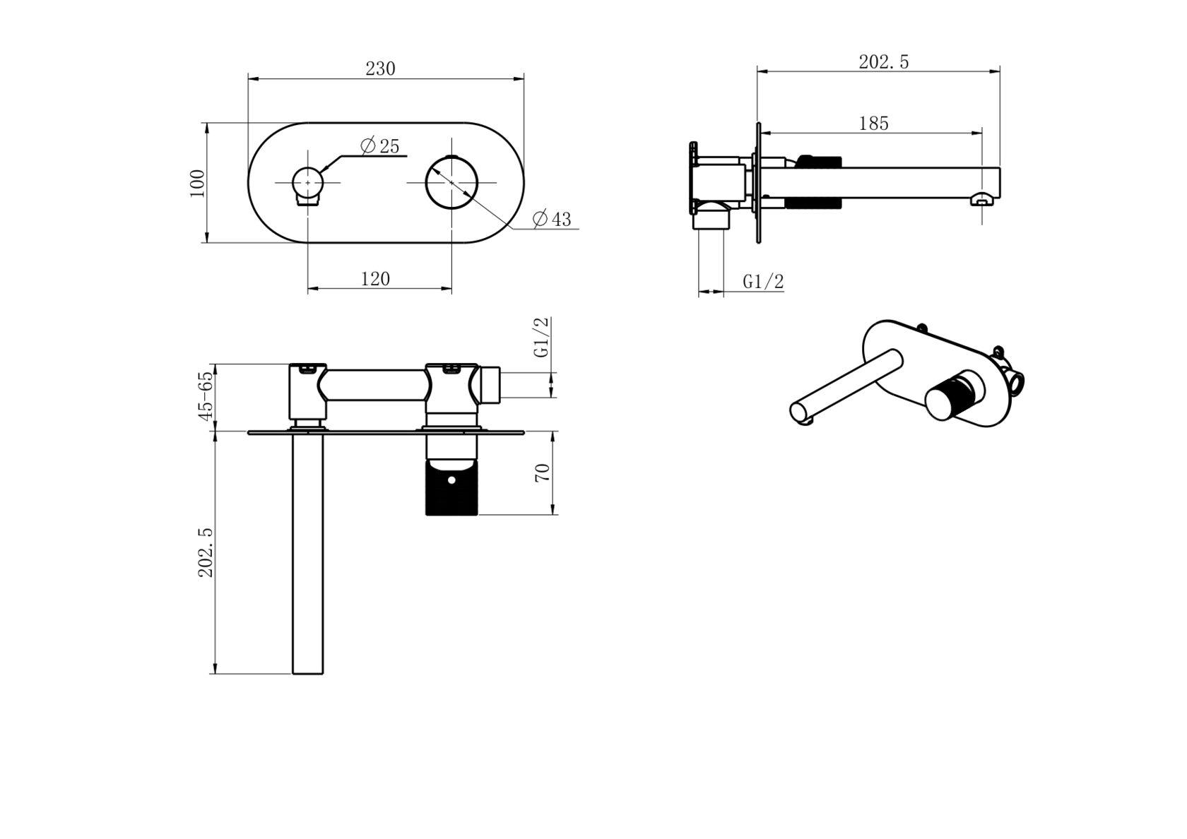 Смеситель для раковины Boheme Stick 125-WG.2