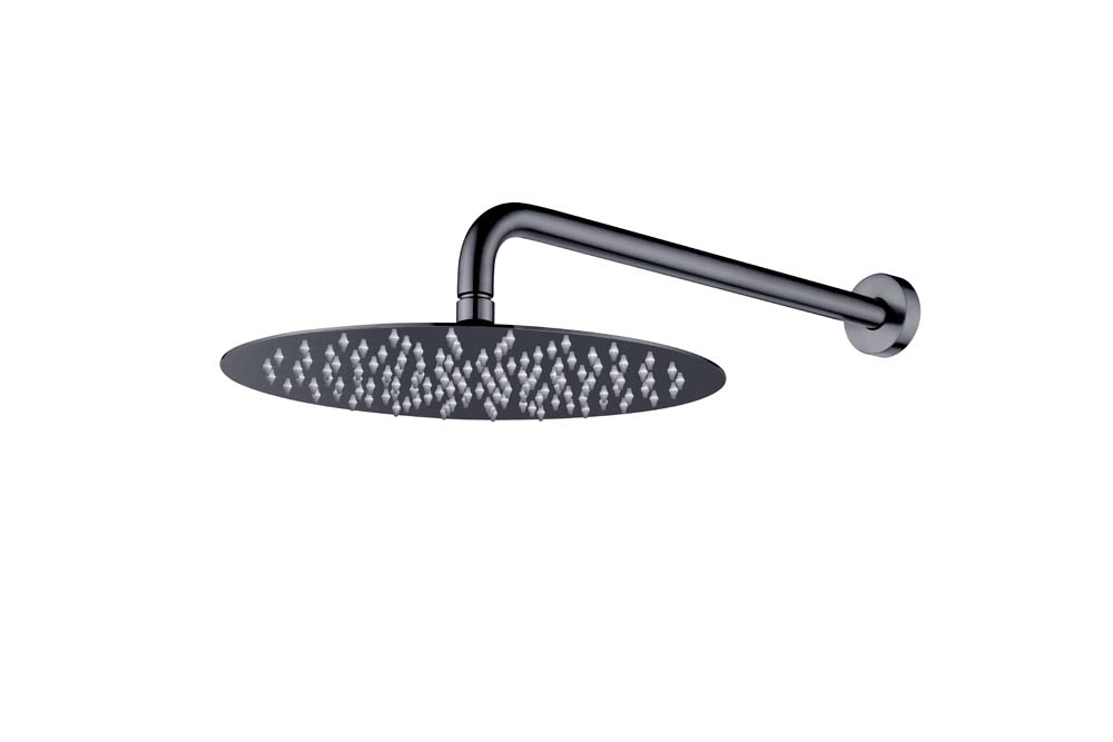 Верхний душ с кронштейном UNO Gun Metal 30cm латунь 422-TOP-GM