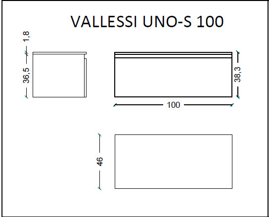 Тумба под столешницу 100 см ArmadiArt Vallessi Uno-S 897-100-D