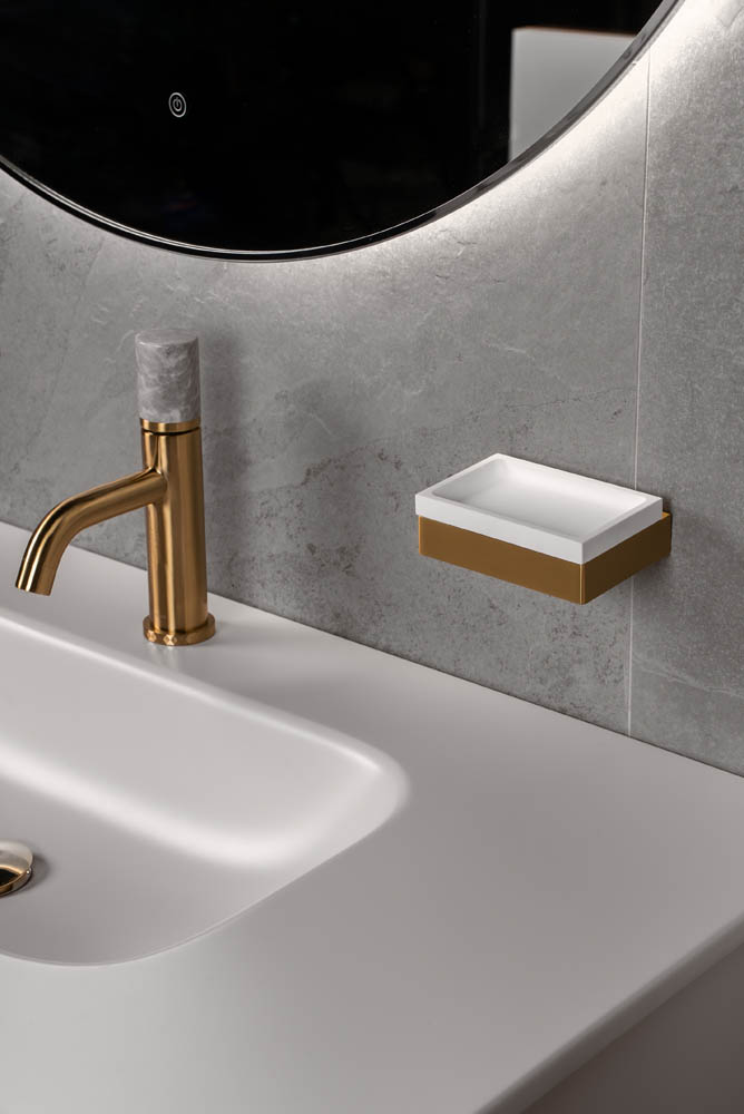 Мыльница настенная Qubic Matt Gold 10723-MG