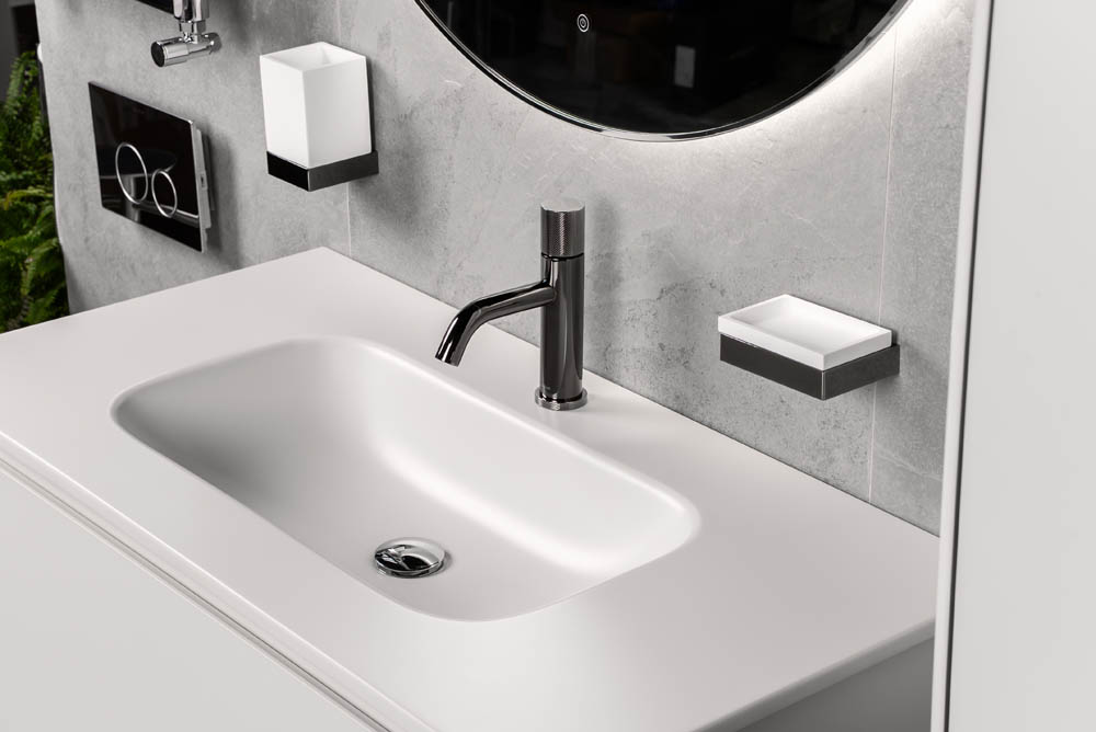 Стакан настенный Qubic Shine Gun Metal 10724-SGM