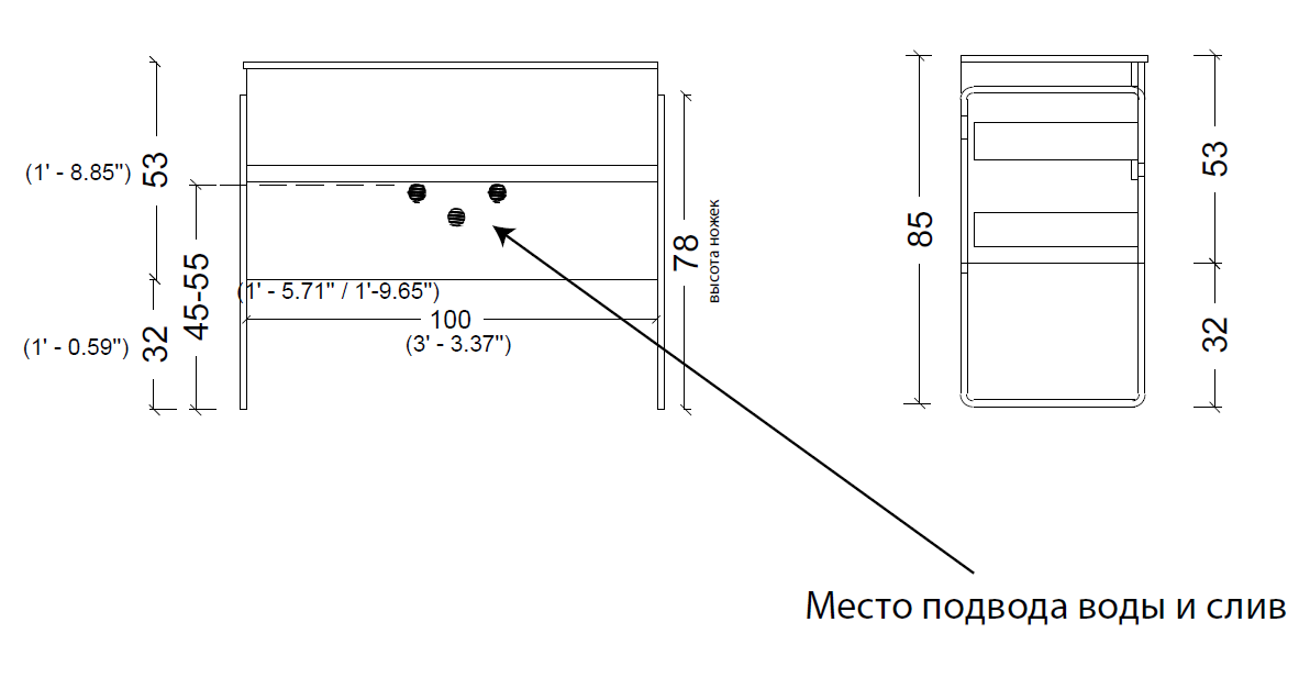 Тумба под раковину 100 см ArmadiArt Vallessi 837-100-L