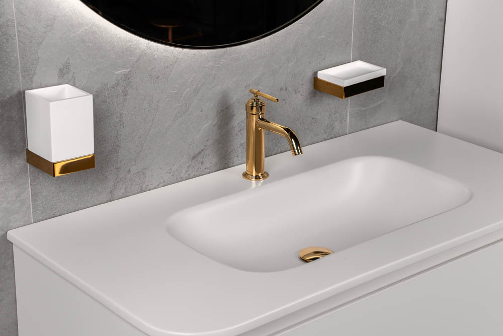 Стакан настенный Qubic Gold 10724-G