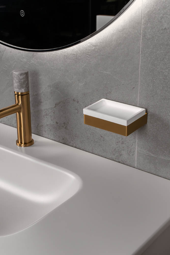 Мыльница настенная Qubic Matt Gold 10723-MG