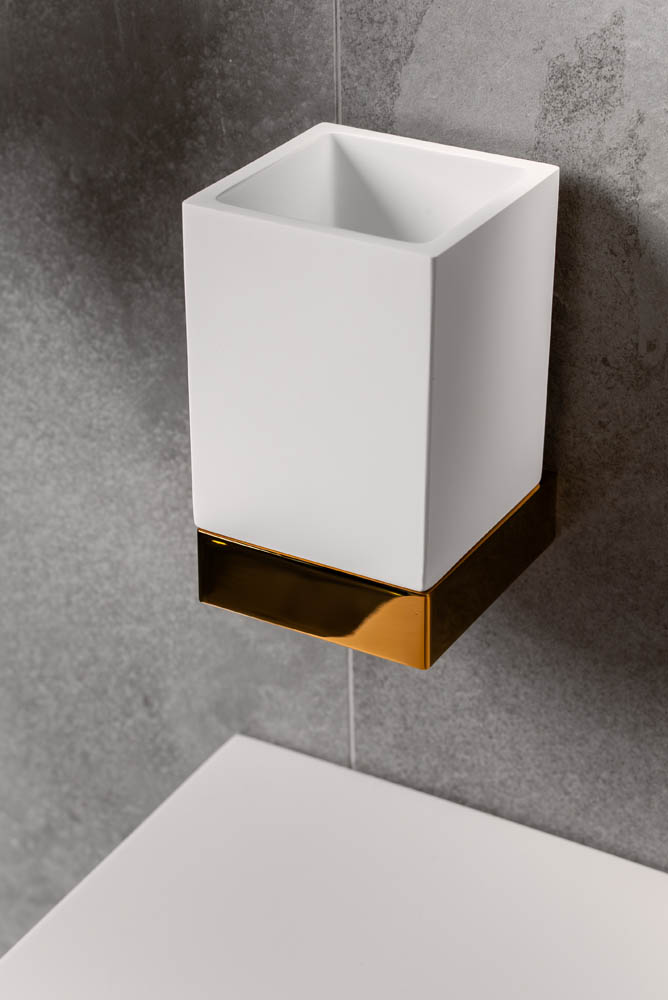 Стакан настенный Qubic Gold 10724-G