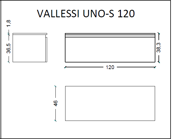 Тумба под столешницу 120 см ArmadiArt Vallessi Uno-S 897-120-A glossy