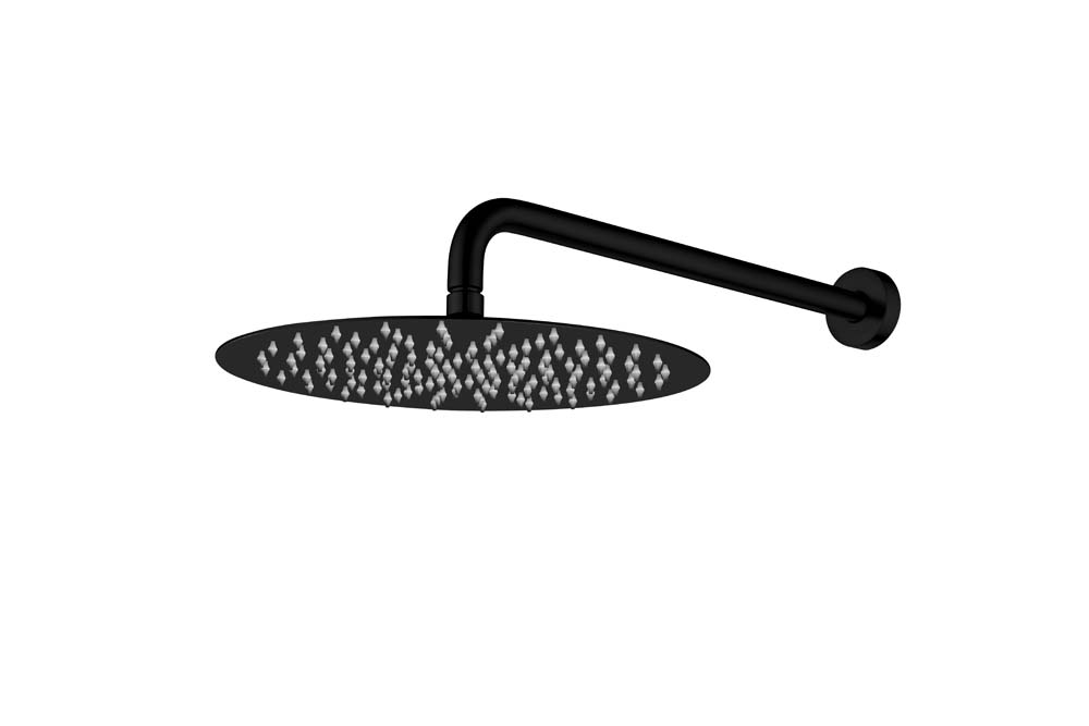 Верхний душ с кронштейном UNO Black 30cm латунь 422-TOP-B