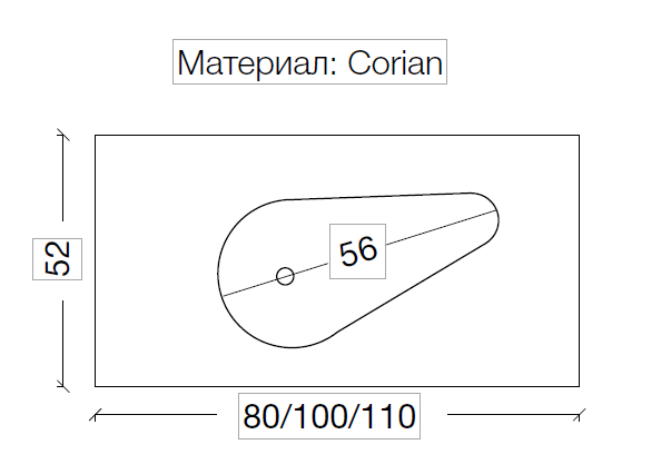 Раковина 100 см ArmadiArt Corian Drop 858-100
