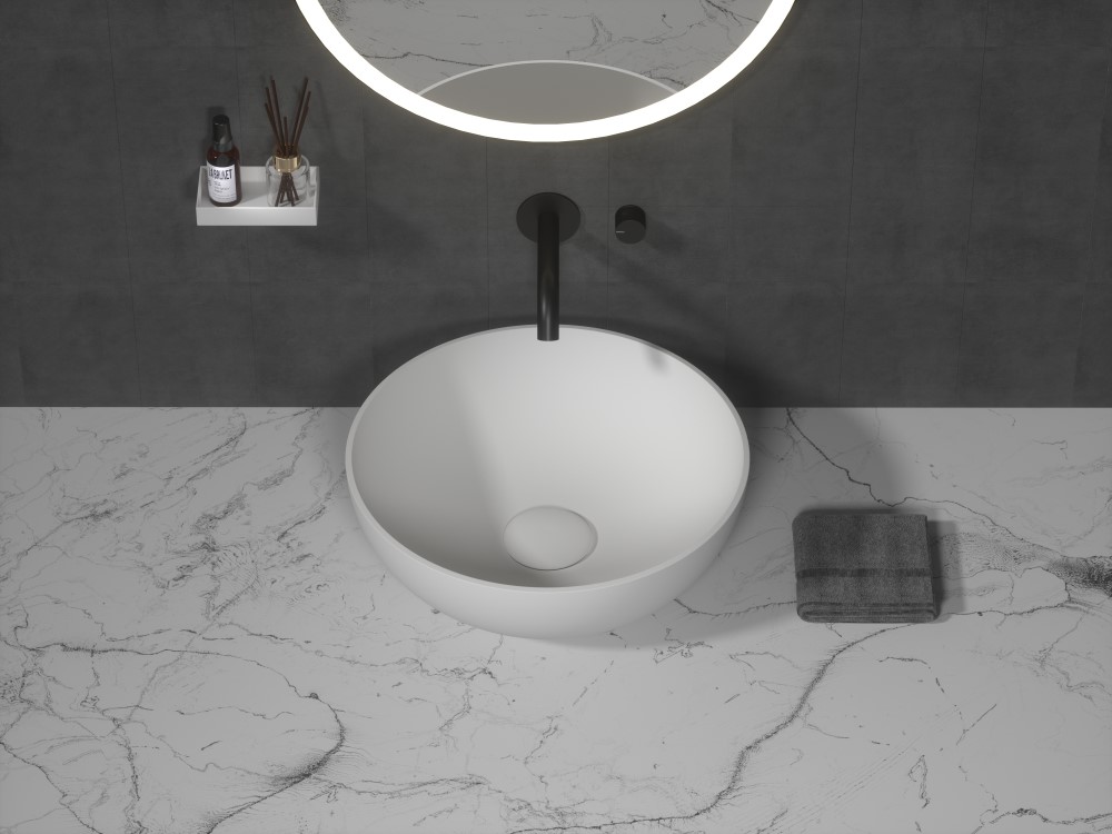 Раковина накладная Ø39 см ArmadiArt Corian Slim 879-39