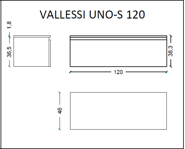 Тумба под столешницу 120 см ArmadiArt Vallessi Uno-S 897-120-L