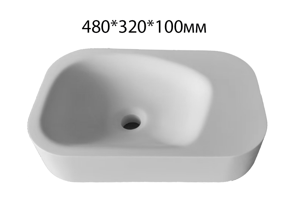 Раковина подвесная 48 см Boheme Colibri Corian 902-MW