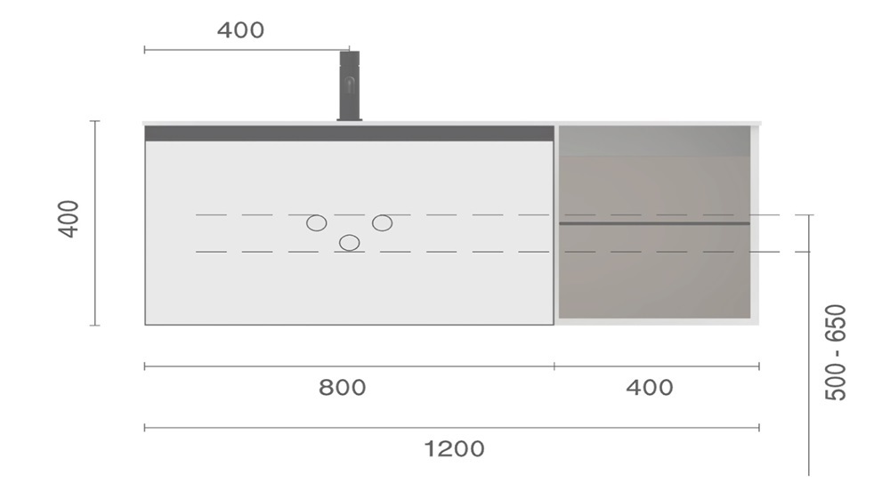 Тумба с раковиной 120 см ArmadiArt Quatro 790-M6-120-CM-MG/792-120-W/801-CLCT