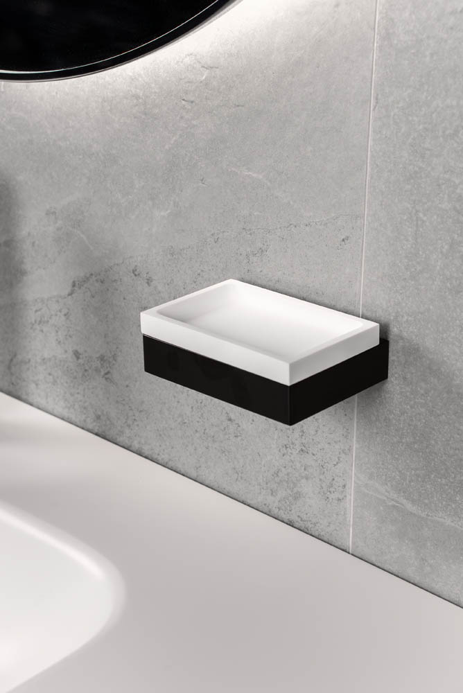 Мыльница настенная Qubic Matt Black 10723-B