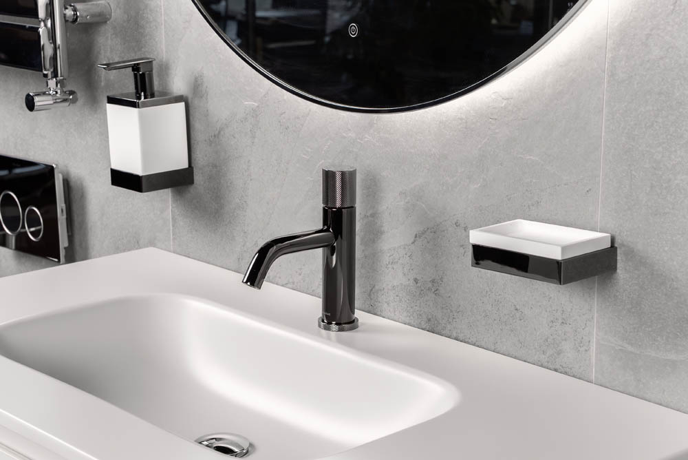 Диспенсер настенный Qubic Shine Gun Metal 10727-SGM