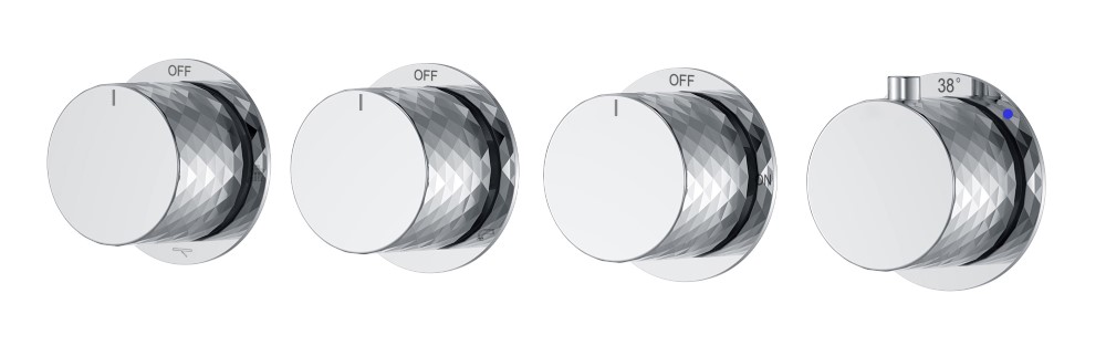 Смеситель встроенный с термостатом STICK DIAMOND CHROME 5-проходной 124-T-5-CR.1