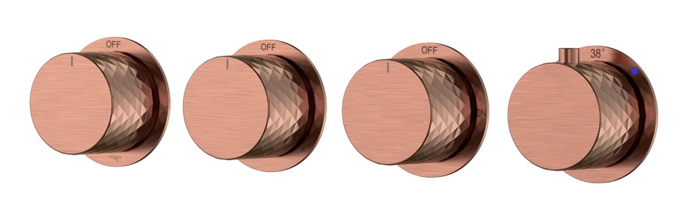 Смеситель встроенный с термостатом STICK DIAMOND COPPER BRUSHED 5-проходной 124-T-5-CB.1