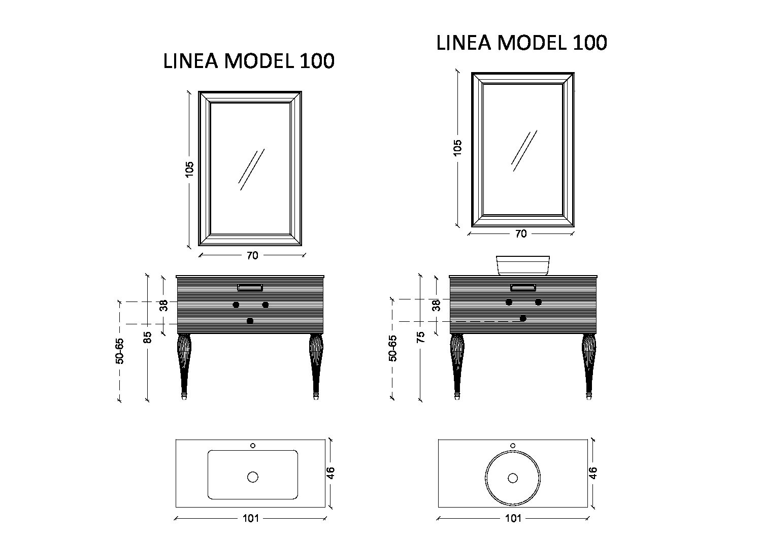 Тумба под раковину 100 см ArmadiArt Vallessi Avantgarde Linea 842-100-WG