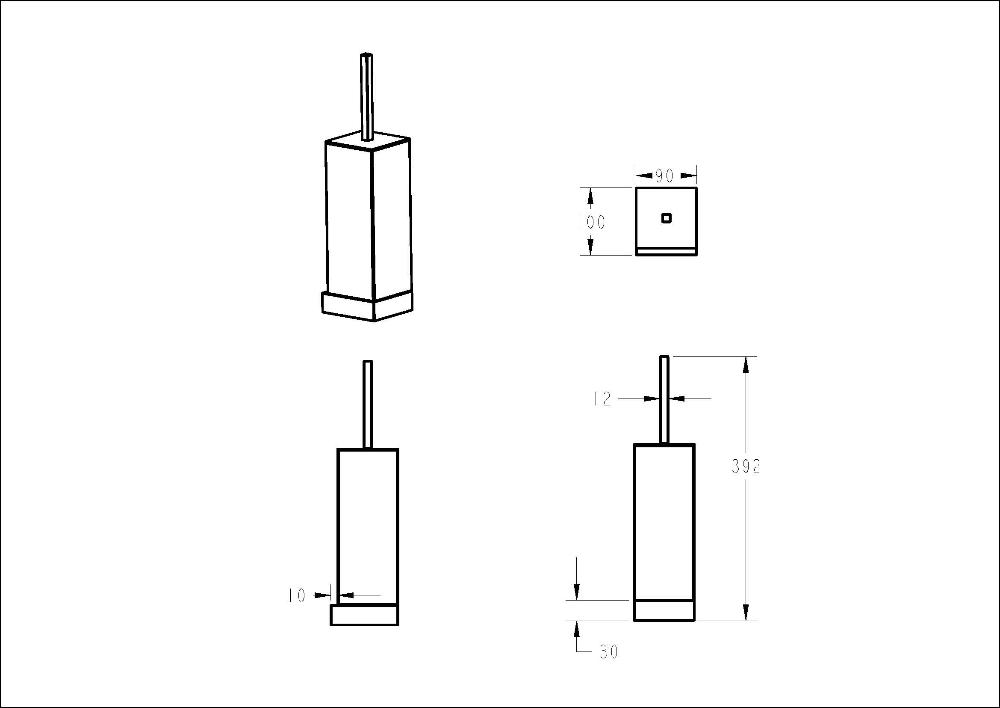Ерш настенный Qubic Black 10734-B
