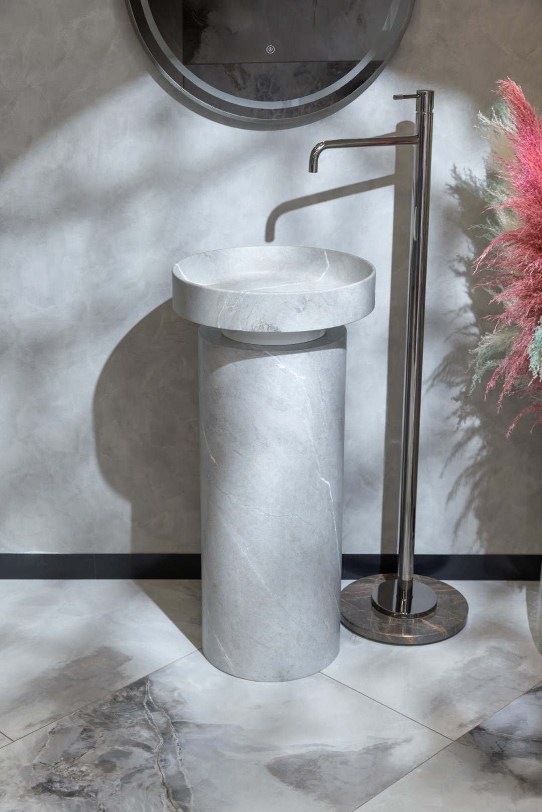 Пьедестал для раковины Ø30 см ArmadiArt Sole Corian 801-Base-Grey