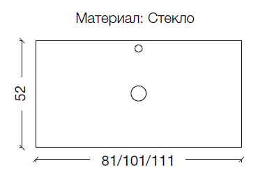 Столешница стекло 100см прямая DELMAR 853-100-D