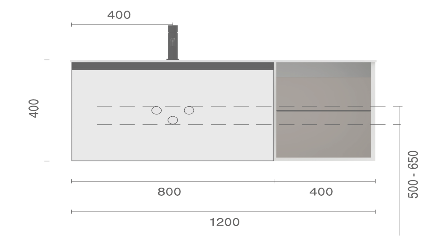 Тумба под раковину 120 см ArmadiArt Quatro 6 790-M6-120-CM-RIB-MG