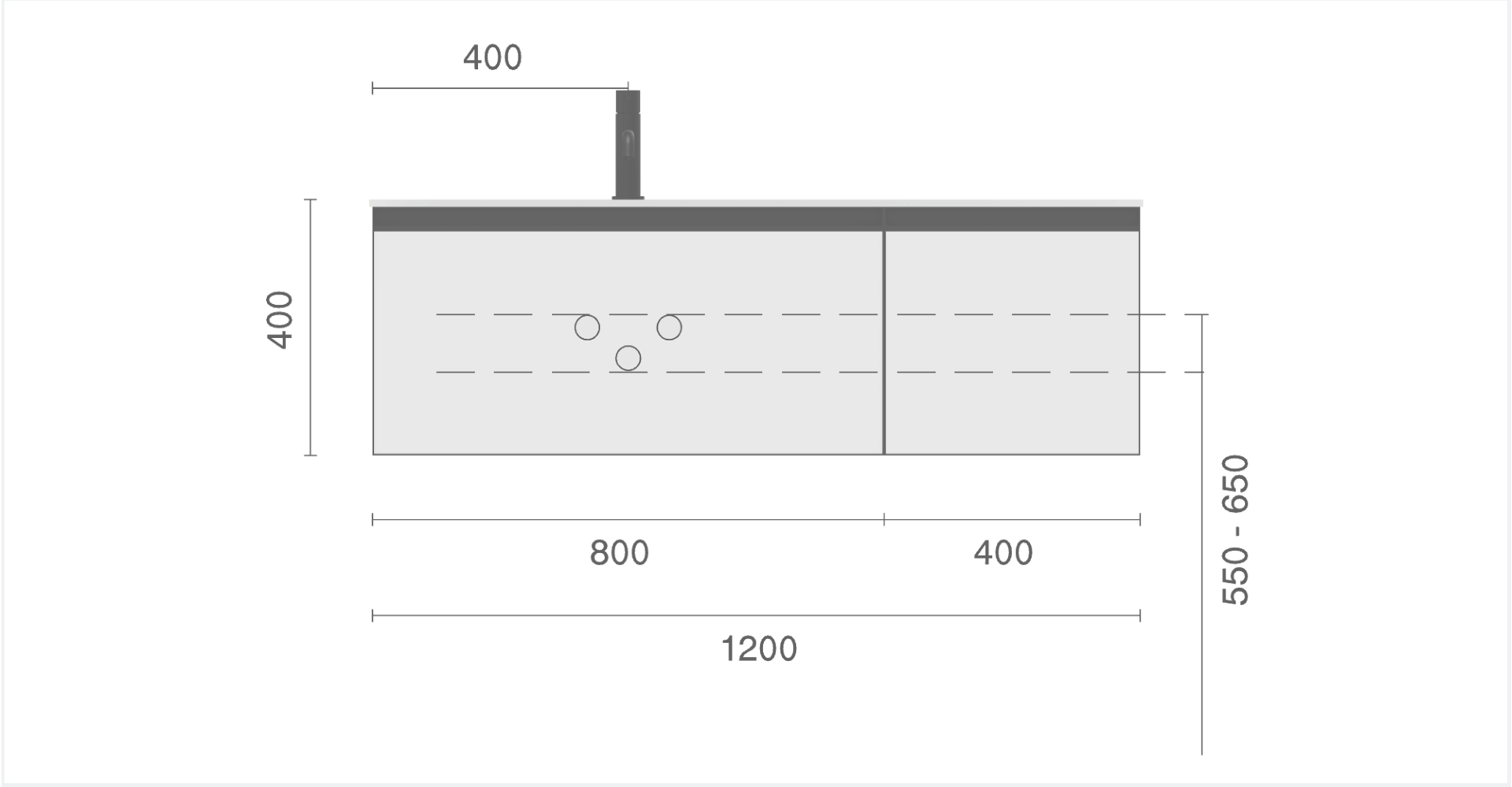 Тумба под раковину 120 см ArmadiArt Quatro 2 790-M2-120-L-A