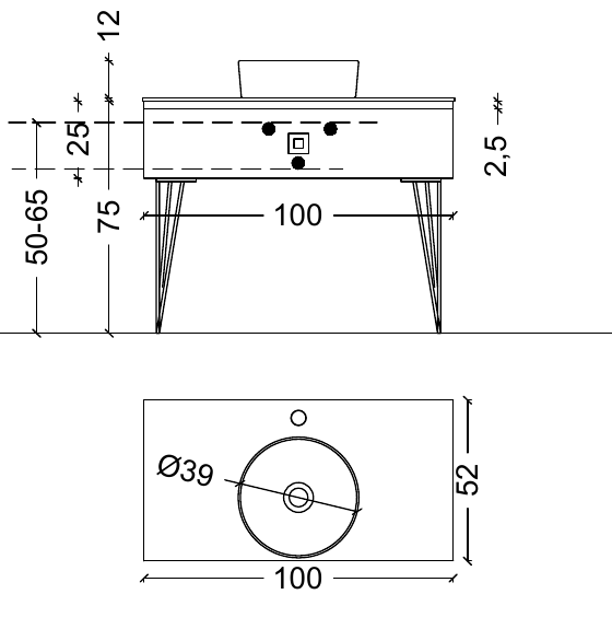 Консоль 100 см ArmadiArt Lucido 770-100-B