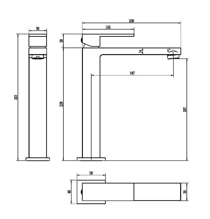 Смеситель для раковины Boheme Qubic 472-BR