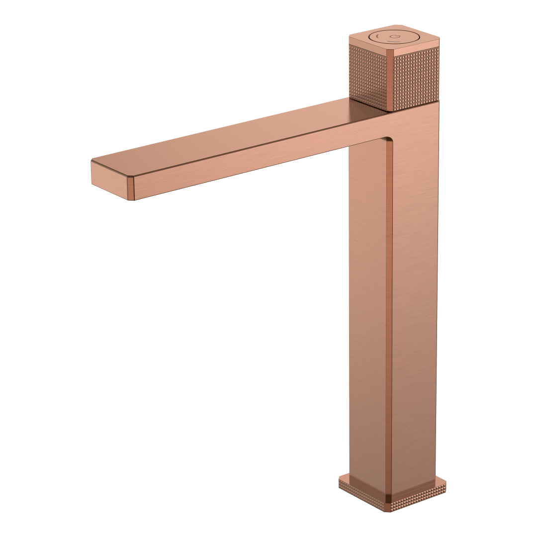 Смеситель автоматический для раковины высокий QUAD Copper Brushed 159/2-CB