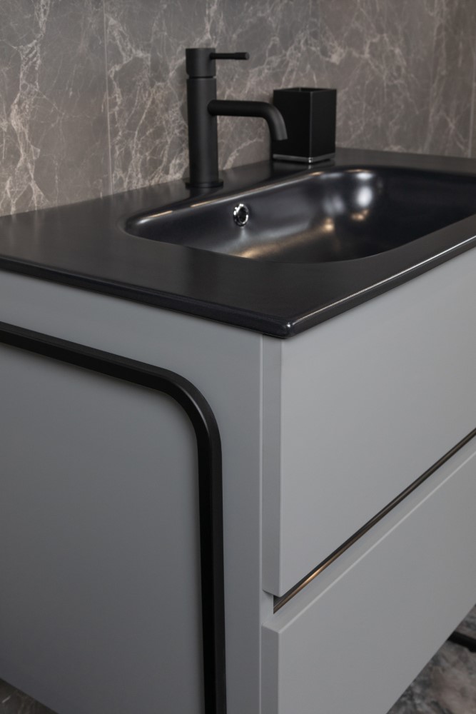 Тумба без раковины Vallessi 80*46cm DUST Grey мат 2 полки (402) 837-080-GD mat