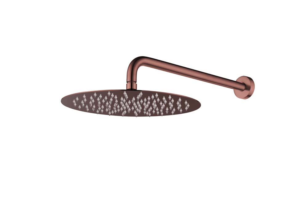 Верхний душ с кронштейном UNO Copper Brushed 30cm латунь 422-TOP-CB