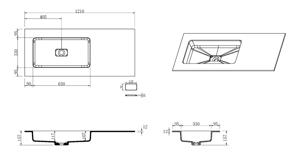 Тумба с раковиной 120 см ArmadiArt Quatro 790-M6-120-L-RIB-A/793-120-W-A