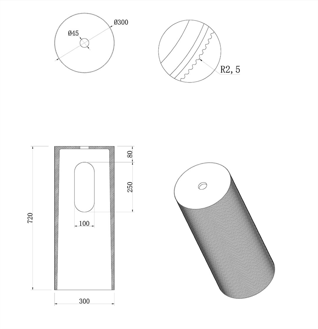 Пьедестал для раковины Ø30 см ArmadiArt Sole Corian 801-Base-Rib