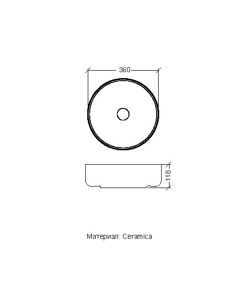 Раковина накладная Ø36 см ArmadiArt Vallessi 884-WG