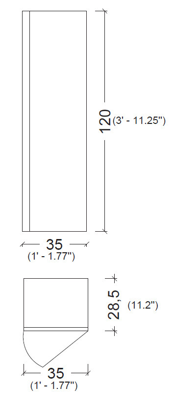 Пенал 35 см ArmadiArt Vallessi 836-A matt