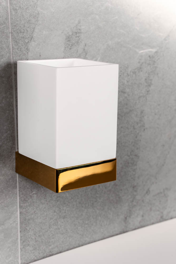 Стакан настенный Qubic Gold 10724-G