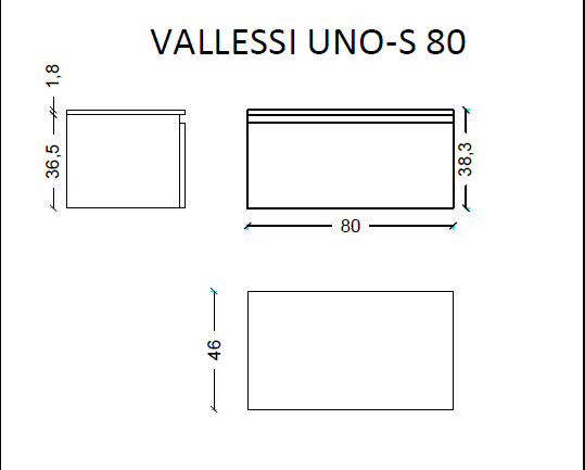 Тумба под столешницу 80 см ArmadiArt Vallessi Uno-S 897-080-D